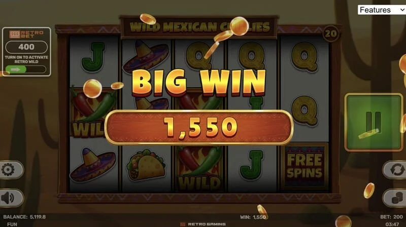 Wild Mexican Chillies - câștig mare în Free Spins